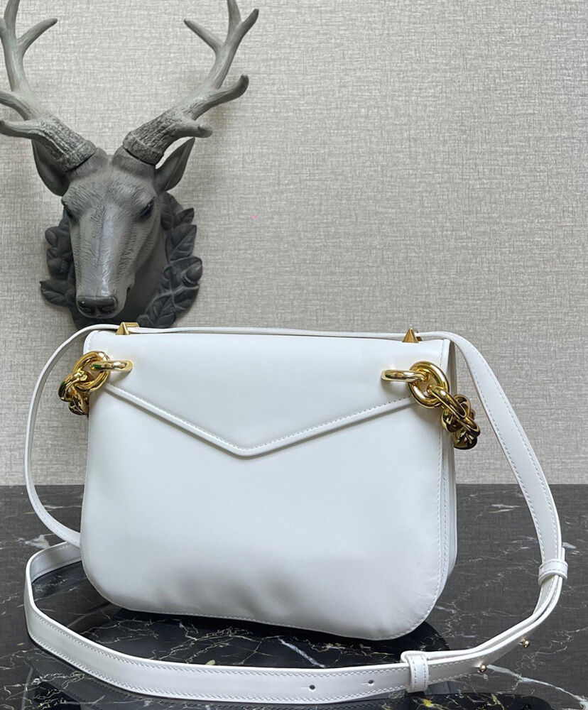 Bottega Veneta Mount Leather Envelope Bag White